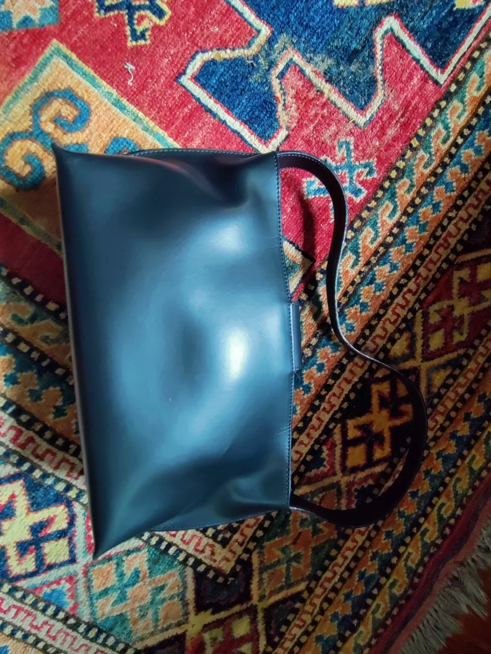 Furla Black  Shoulder Bag with Sculpted Black Closure